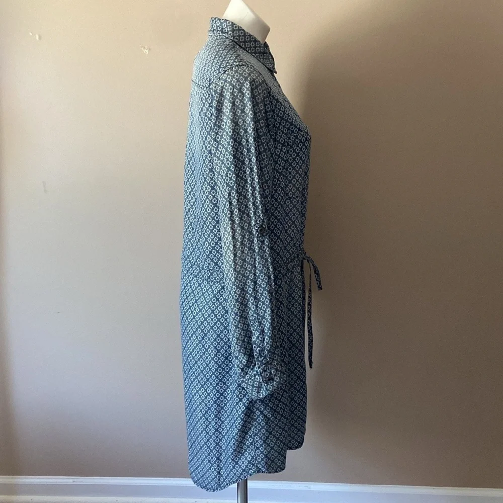 Max Jeans Women’s Chambray Long Sleeve Midi Shirt Dress Size Medium